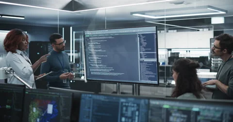 Software Developer Meeting in Tech Office Stock Footage 234605140