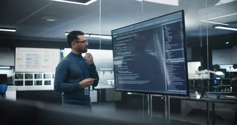 Software Developer Meeting in Tech Office Stock Footage 234605294