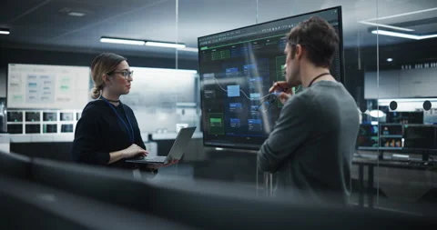 Software Developer Meeting in Tech Office Stock Footage 234605435