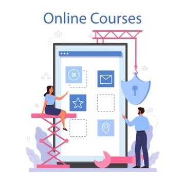 Software developer online service or platform. Idea of programming Stock Illustration