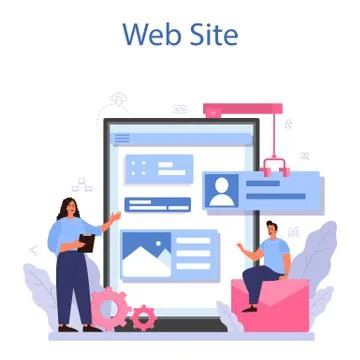 Software developer online service or platform. Idea of programming Illustrazione stock