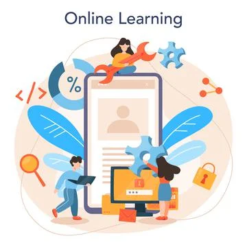 Software developer online service or platform. Idea of programming Illustrazione stock