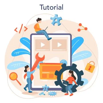 Software developer online service or platform. Idea of programming Stock Illustration