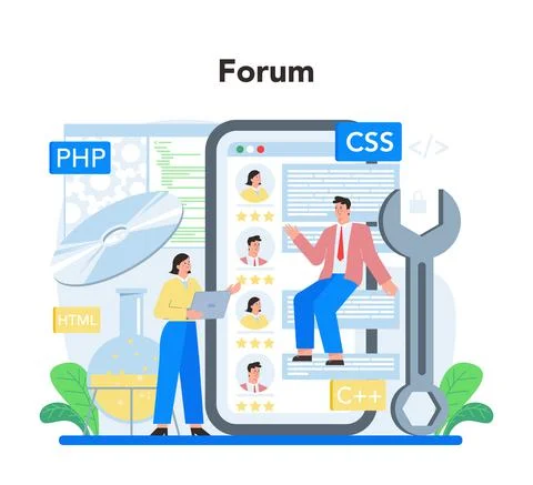 Software developer online service or platform. Idea of programming Illustrazione stock