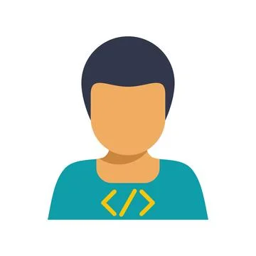 Software developer programmer coding web development avatar icon 库存插图