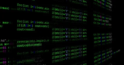 Software developer programming code on Computer language script 스톡 동영상 334021616