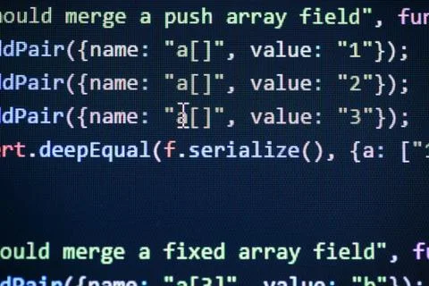 Software developer programming code 스톡 사진