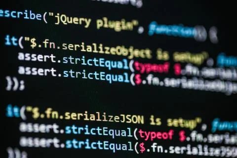 Software developer programming code Foto stock