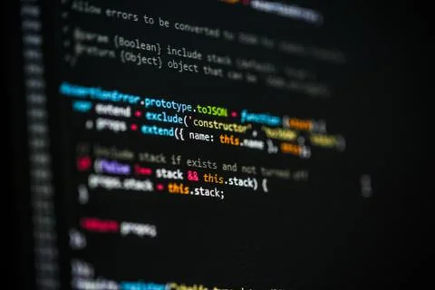 Software developer programming code 스톡 사진