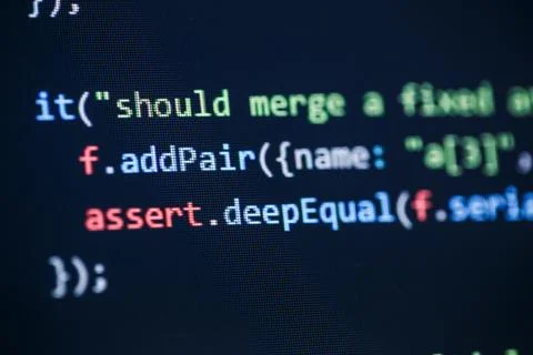 Software developer programming code 스톡 사진