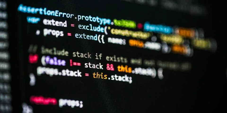 Software developer programming code 스톡 사진