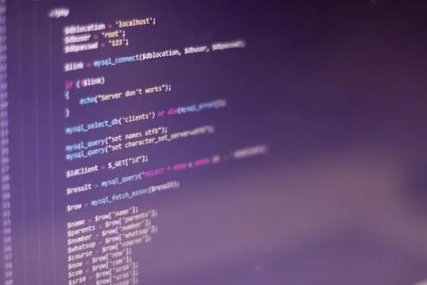 Software developer programming code 스톡 사진