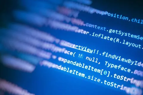 Software developer programming code. Programming code screen of software Stock Photos