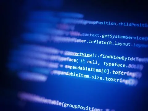 Software developer programming code. Programming code screen of software 스톡 사진