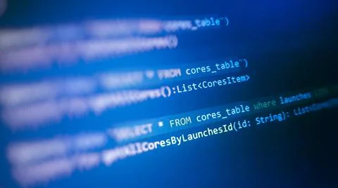 Software developer programming code. Programming code screen of software Stock Photos