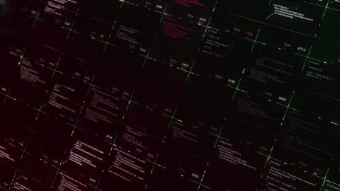 Software developer programming code running on black background, seamless loop Stock Illustration