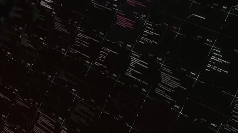 Software developer programming code running on black background, seamless loop Stock Illustration