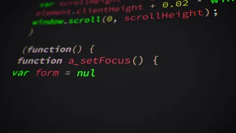 Software developer programming website code in a scrolling loop  Stock Footage 77604575