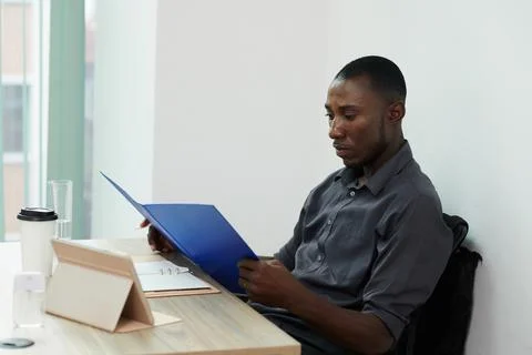 Software Developer Reading Technical Documentation Stock Photos