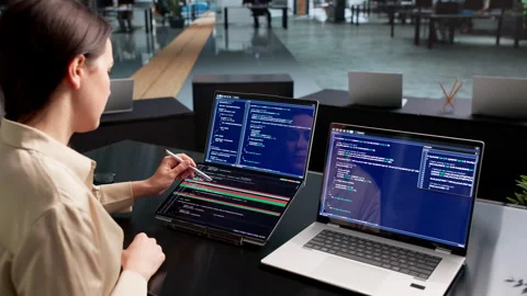 Software Developer Reviews Code Differences Vidéo 337640397