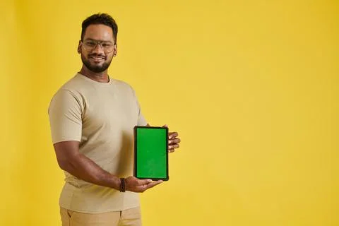 Software Developer Showing Digital Tablet Stockfoto's