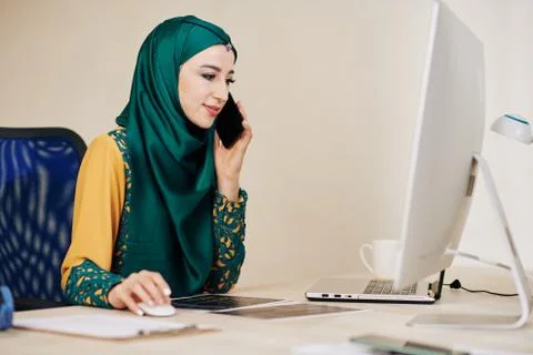Software developer talking on phone Stock Photos