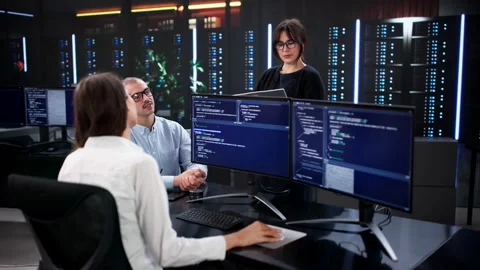 Software Developer Team Interacting Stock Footage 326842127