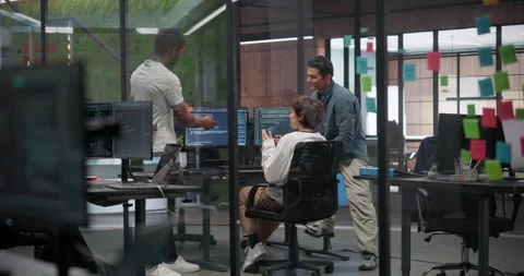 Software Developer Team Talking in Office Stock Footage 321012667