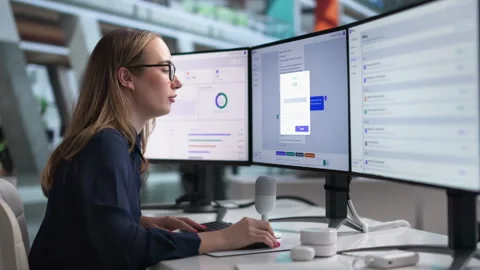 Software Developer Testing AI Chatbot Stock Footage 340400426