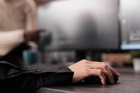 Software developer typing machine learning html code Stock Photos