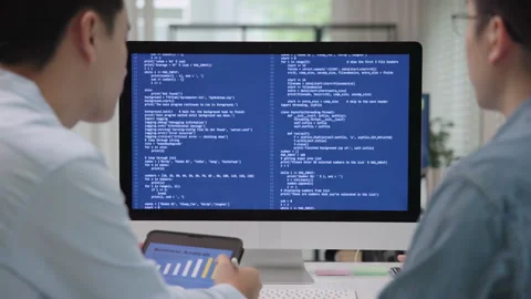 Software developer using generative AI automation code assistant help working 스톡 동영상 257854676