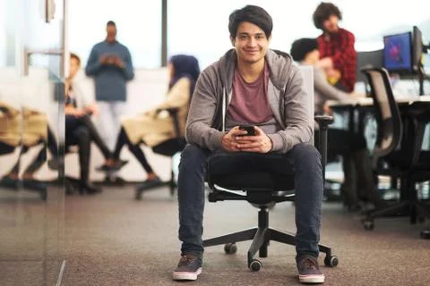 Software developer using mobile phone Stock Photos
