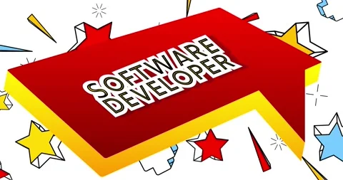Software Developer word in a 3d speech bubble Stock Footage 220107302