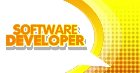 Software Developer. Word in speech bubble. Comic book video Stock Footage 220107397