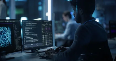 Software Developer Working on Computer Stock Footage 318965408