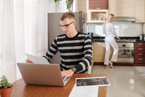 Software developer working from home Foto stock