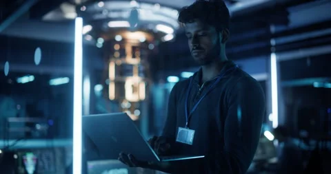 Software Developer Working on Laptop Computer Stock Footage 318965384