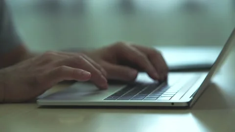 Software developer working on laptop at home office. Programmer working develop  Stock Footage 170945292