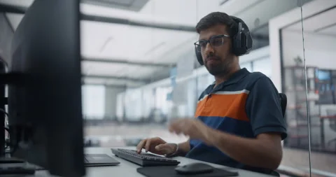 Software Developer Working in Office Stock Footage 296184667