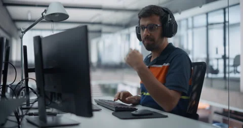 Software Developer Working in Office Stock Footage 296184682