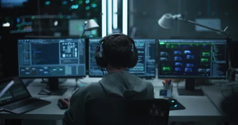 Software Developer Working in Research Office Stock Footage 233878756