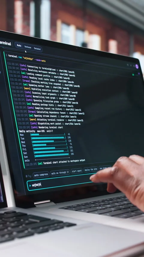 Software Developer Works Carefully On Laptop Stock Footage 344724008