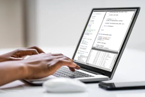 Software Developer Writing Computer Code 写真素材