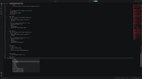Software developer writing lines of code inside dark programming editor scr.. Stock-Footage 342541073