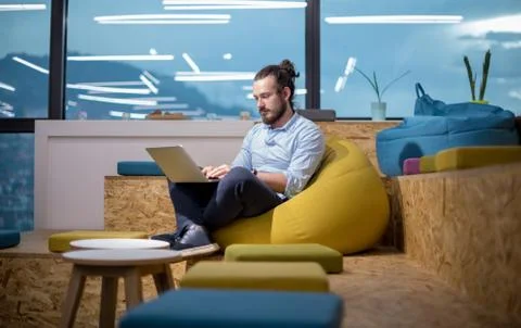 Software developer writing programming code Foto stock