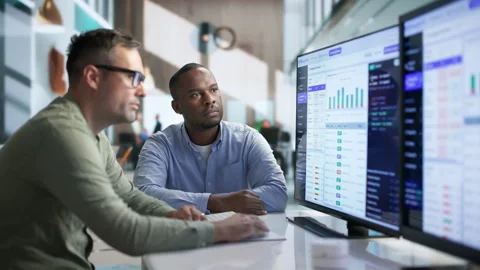 Software Developers Analyzing API Gateway Traffic And Monitoring Logs Stock Footage 345312948