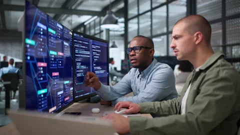 Software Developers Collaborate On Low-code Platform Stock-Footage 335878171