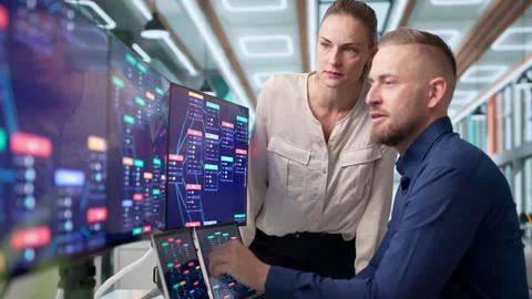 Software Developers Collaborate Using Visual Drag And Drop Tools Stock Footage 337225090
