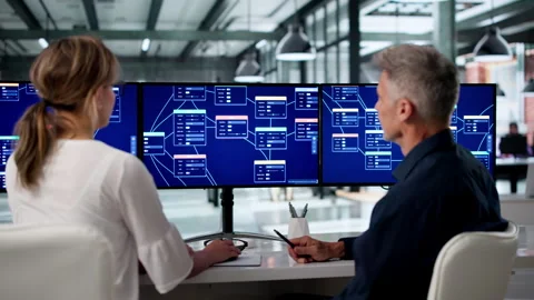 Software Developers Collaborating On Low Code Platform Using Drag Vidéo 337225753