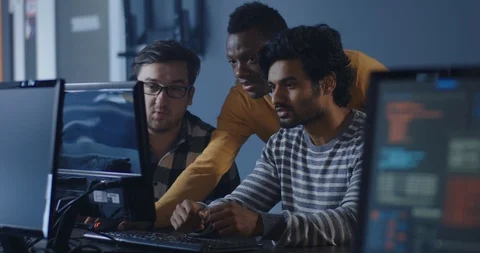 Software developers coordinating a project Stock Footage 125171062